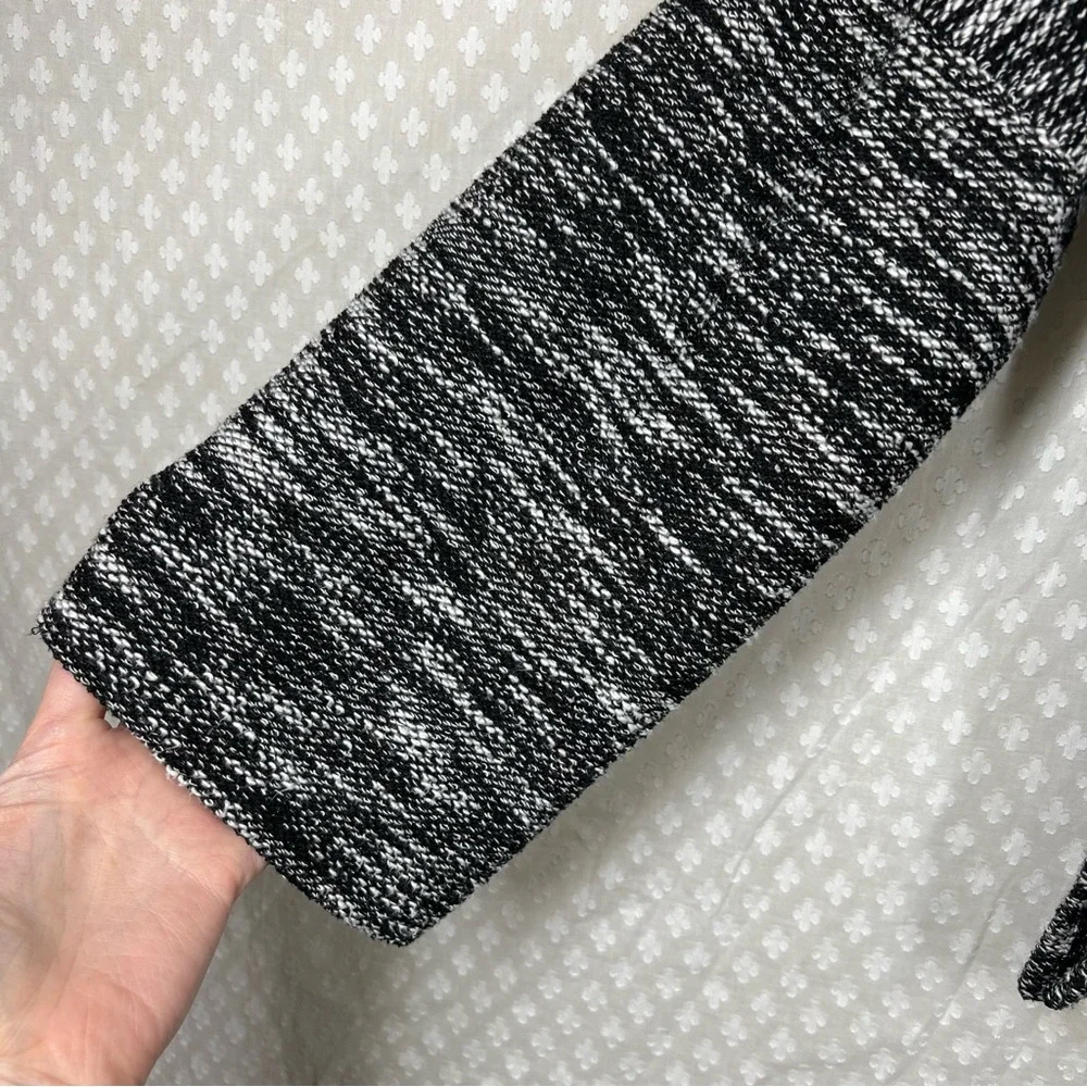 Madewell Black Marbled Button Shoulder Wide Sleeve‎ Sweater